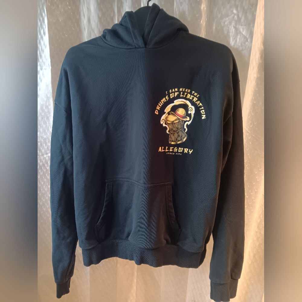 Allegory Hoodie Mens Black Liberation Graphic Hoodie Size L - Picture 4 of 16